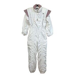 Vintage Point Square Ski Suit Snowsuit Snow Bib 80s VTG Large MDN Small